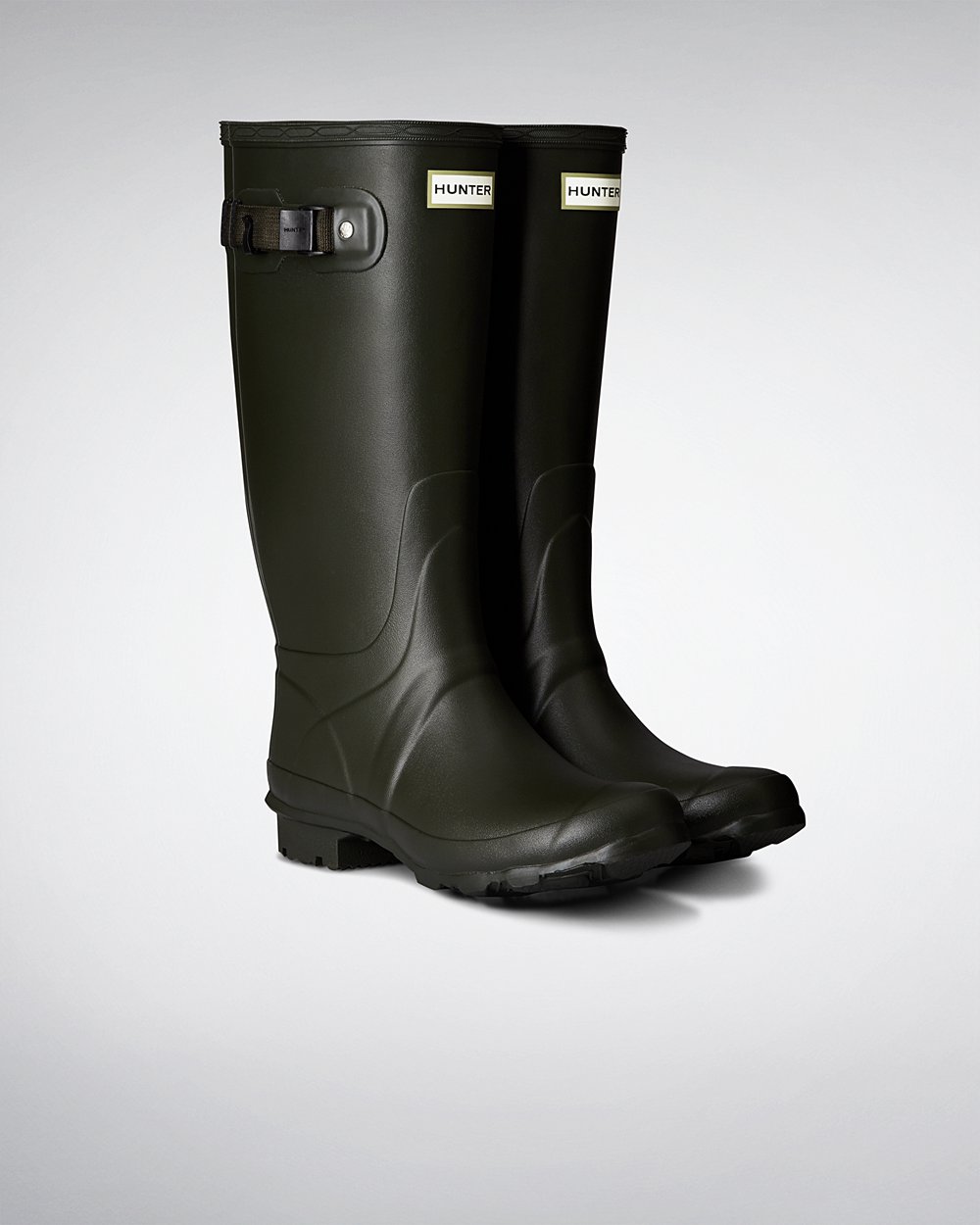 Womens Hunter Wide Fit Rain Boots Dark Olive - Huntress Leg - 7653021-MW